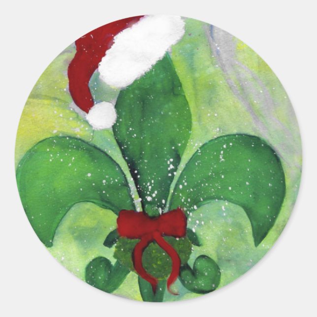 Adesivo Cartão de Férias de Natal de papais noeis (Frente)