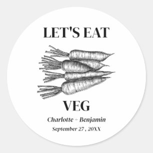 Adesivo Cartão de Local de Refeição de Casamento Vegetaria
