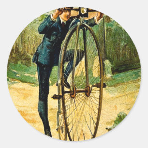 Adesivo Cartão de Natal da bicicleta do vintage