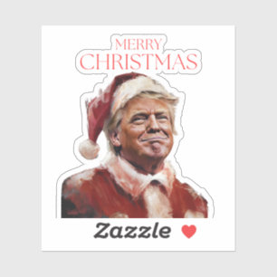 Adesivo Cartão de Natal Engraçado Trump Papai Noel