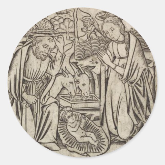 ADESIVO CARTÃO DE NATAL IMPRESSÃO DE NATIVIDADE (Frente)