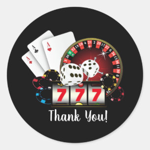 Adesivo Cartão de Poker, cassino,    obrigado seus adesiv