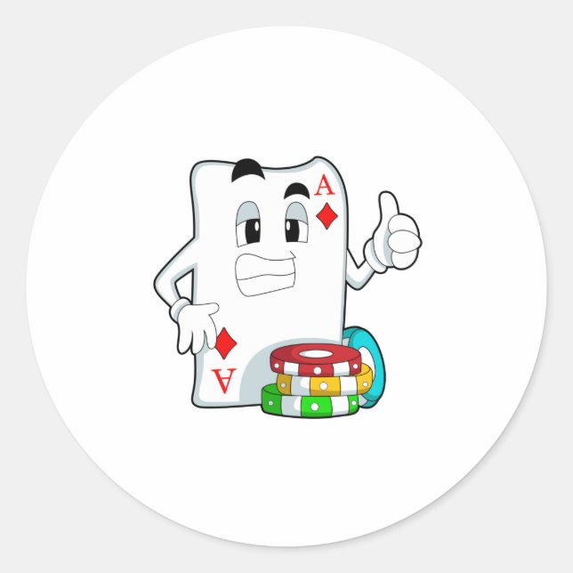Adesivo Cartão de pôquer com chips Poker (Frente)