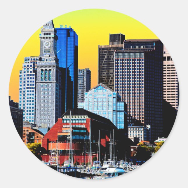 Adesivo Cartão de Poster da Casa Personalizada de Boston E (Frente)