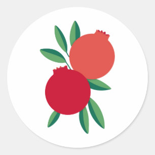 Adesivo Cartão de Saudação Rosh Hashana Pomegranate (Plano
