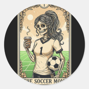Adesivo Cartão de Tarô da Mãe de Futebol Vintage Halloween