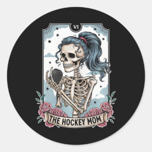 Adesivo Cartão de Tarô de Mãe de Hockey Esqueleto Dia das 