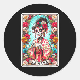 Adesivo Cartão de tarô engraçado la mama esqueleto mexican