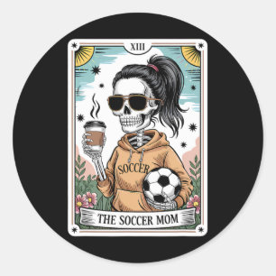 Adesivo Cartão de Tarot de Esqueleto Engraçado de Hallowee