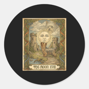 Adesivo Cartão de tarot do meme do cachorro Yorkie uivando