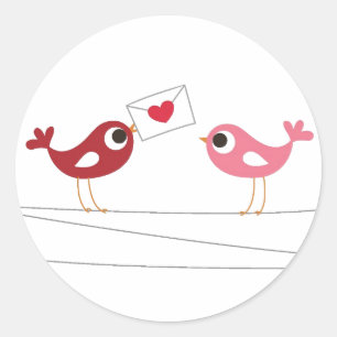 Adesivo Cartão do amor dos pássaros