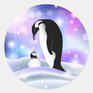 Adesivo Cartão e notecard do pinguim para desejos