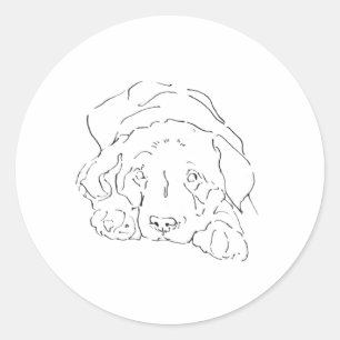 Adesivo Cartão Fofo do Labrador Retriever, Desenho de Cach