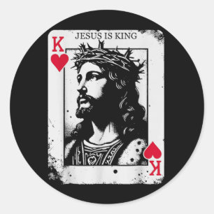 Adesivo Cartão Jesus é Rei Design Cristão Rei de Copas