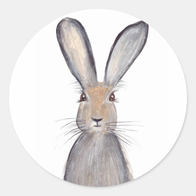 Adesivo Cartão-postal de coelho-lebre (Frente)