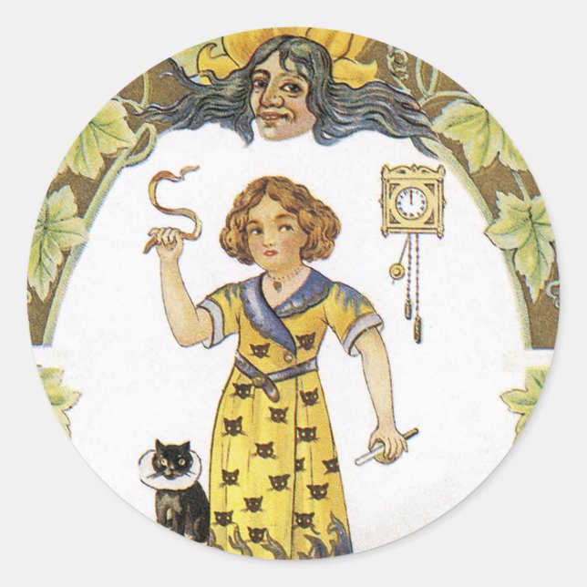 Adesivo Cartão Vintage Halloween (Frente)