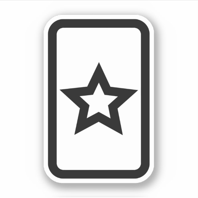Adesivo Cartão Zener | Estrela Oca de 5 Pontas (Frente)