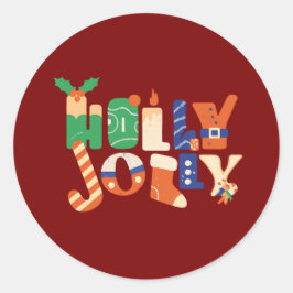 Adesivo Cartas de Doces de Natal Holly Jolly
