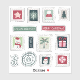 Adesivo Cartas De Natal Para Papais noeis Carimbos Folha D
