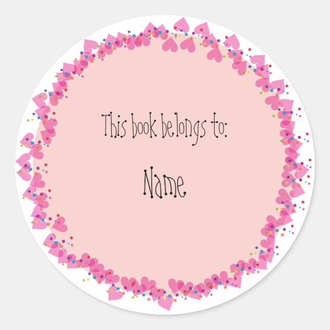 Adesivo Cartaz com corações bonitos (Frente)