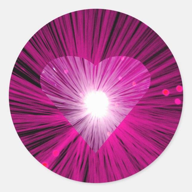 Adesivo Cartaz cor-de-rosa redondo (Frente)