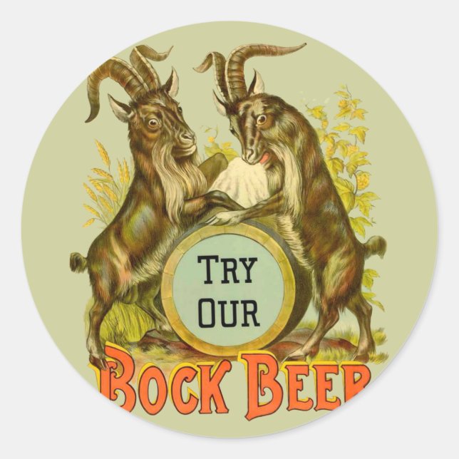 Adesivo Cartaz de Cerveja Bock Vintage: Antigo Salão de Bo (Frente)