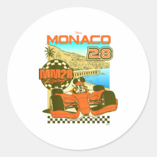 Adesivo cartaz de corrida monaco 28 do mickey e amigos