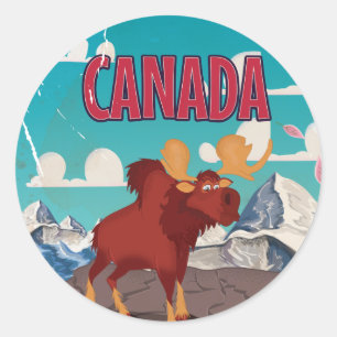 Adesivo Cartaz de desenho animado vintage do Canadá de alc