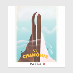 Adesivo Cartaz de esqui Chamonix-Mont-Blanc