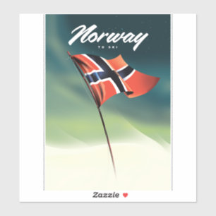 Adesivo Cartaz de esqui da Noruega