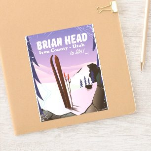 Adesivo Cartaz de esqui de Brian Head, condado de Iron Uta