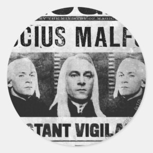 Adesivo Cartaz de Procurado de Lucius Malfoy