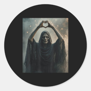Adesivo Cartaz de terror de rosto assustador mãos coração