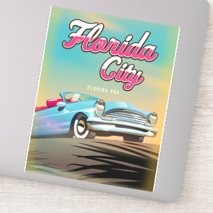 Adesivo Cartaz de viagem antigo da cidade da Flórida