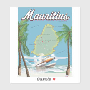 Adesivo Cartaz de viagem antigo da Maurícia
