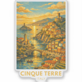 Adesivo Cartaz de Viagem Cinque Terre Itália – Litoral Vin
