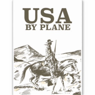Adesivo Cartaz de viagem de Cowboy dos EUA