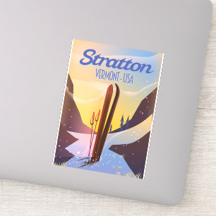 Adesivo Cartaz de viagem de esqui Stratton Vermont