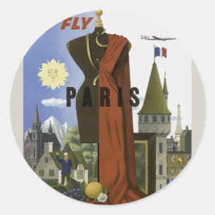 Adesivo Cartaz de Viagem de Moda Surrealista Vintage Fly P