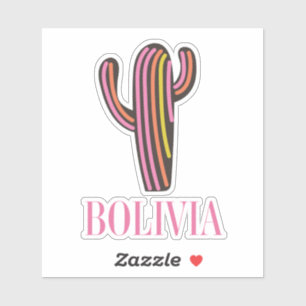 Adesivo cartaz de viagem do cacto da Bolívia