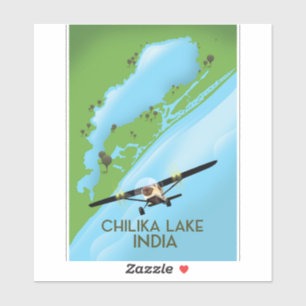Adesivo Cartaz de viagem do Lago Chilika Índia