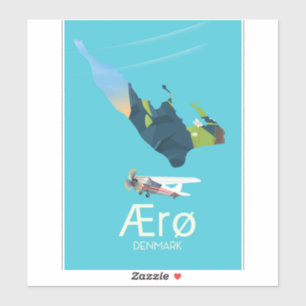 Adesivo Cartaz de viagem do mapa da Dinamarca, Ærø