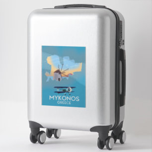 Adesivo Cartaz de viagem do mapa de Mykonos Grécia