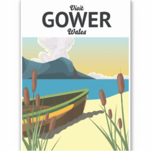 Adesivo cartaz de viagem Gower País de Gales