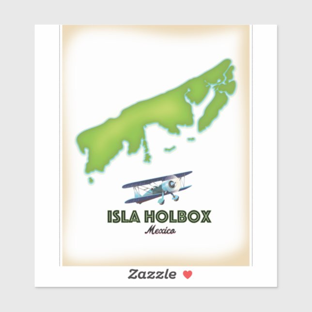 Adesivo Cartaz de viagem Isla Holbox México (Folha)