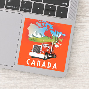 Adesivo cartaz de viagem mapa de caminhão do Canadá