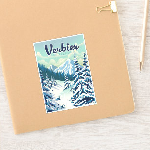 Adesivo Cartaz de viagem Verbier Suíça