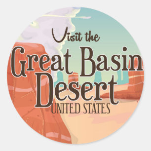 Adesivo Cartaz de viagem vintage do Deserto da Grande Baci