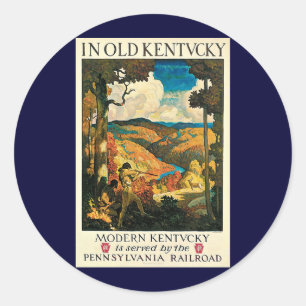 Adesivo Cartaz de Viagem Vintage NC Wyeth, No Velho Kentuc