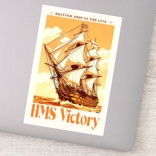 Adesivo Cartaz do HMS Victory Ícone Britânico do Navio de 